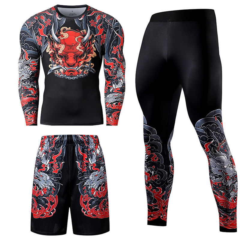 Compression Long Pant - 2/3 Buah Setelan Olahraga Jiu Jitsu