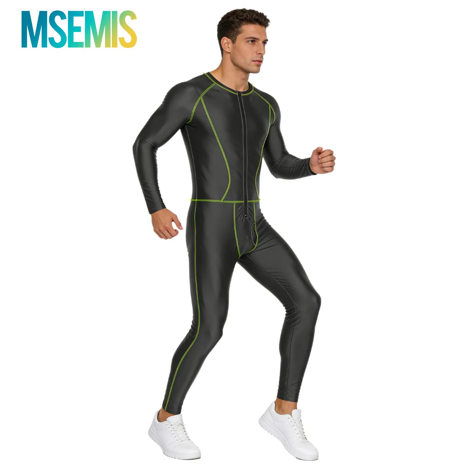 Compression Long Pant - Baju Renang Pria Jumpsuit Mengkilap Slim