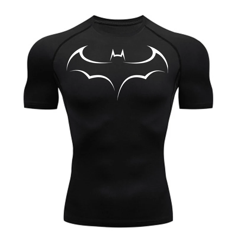 T Shirt Tight Fit - Kaos Ketat Pria Motif Kelelawar, Kaos