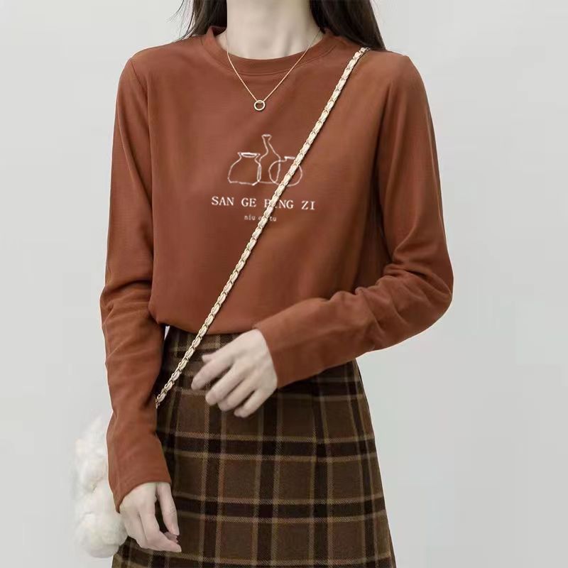 Undershirt Crew Neck - Atasan Wanita Gaya Korea Kerah Bulat