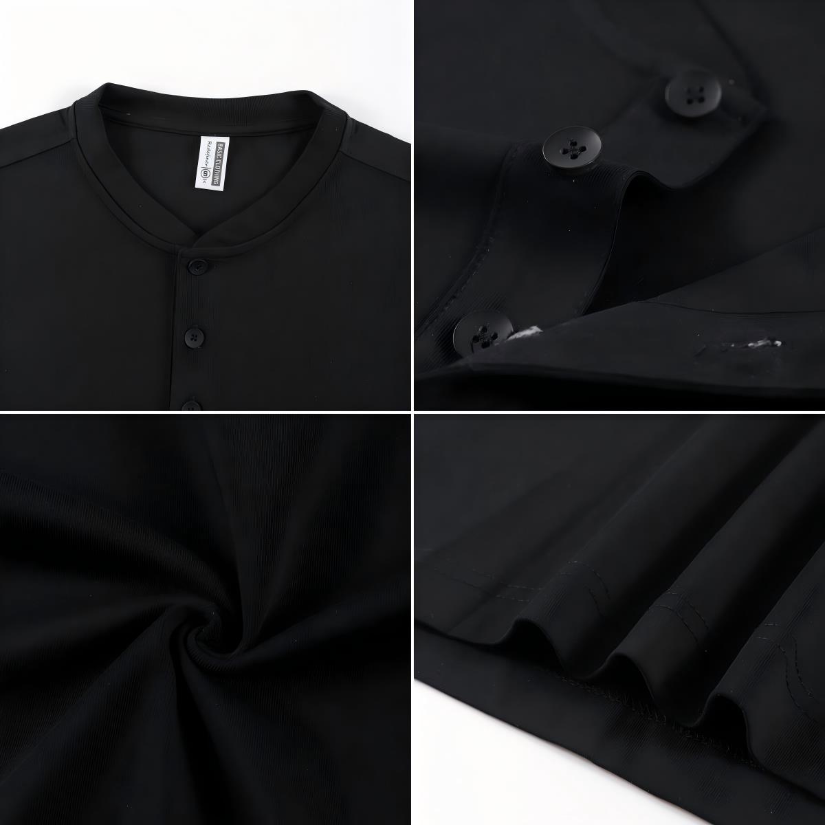 Kaos Henley Katun Solid BARU 2 - Undershirt Crew Neck ulasan dan harga