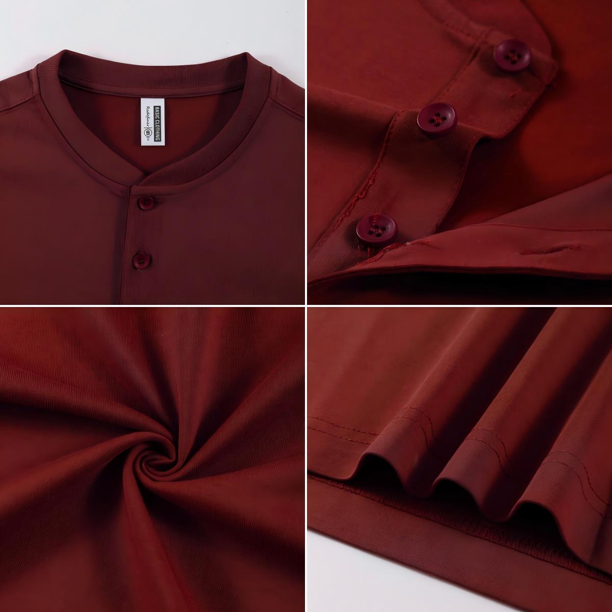 Kaos Henley Katun Solid BARU 2 - Undershirt Crew Neck ulasan dan harga