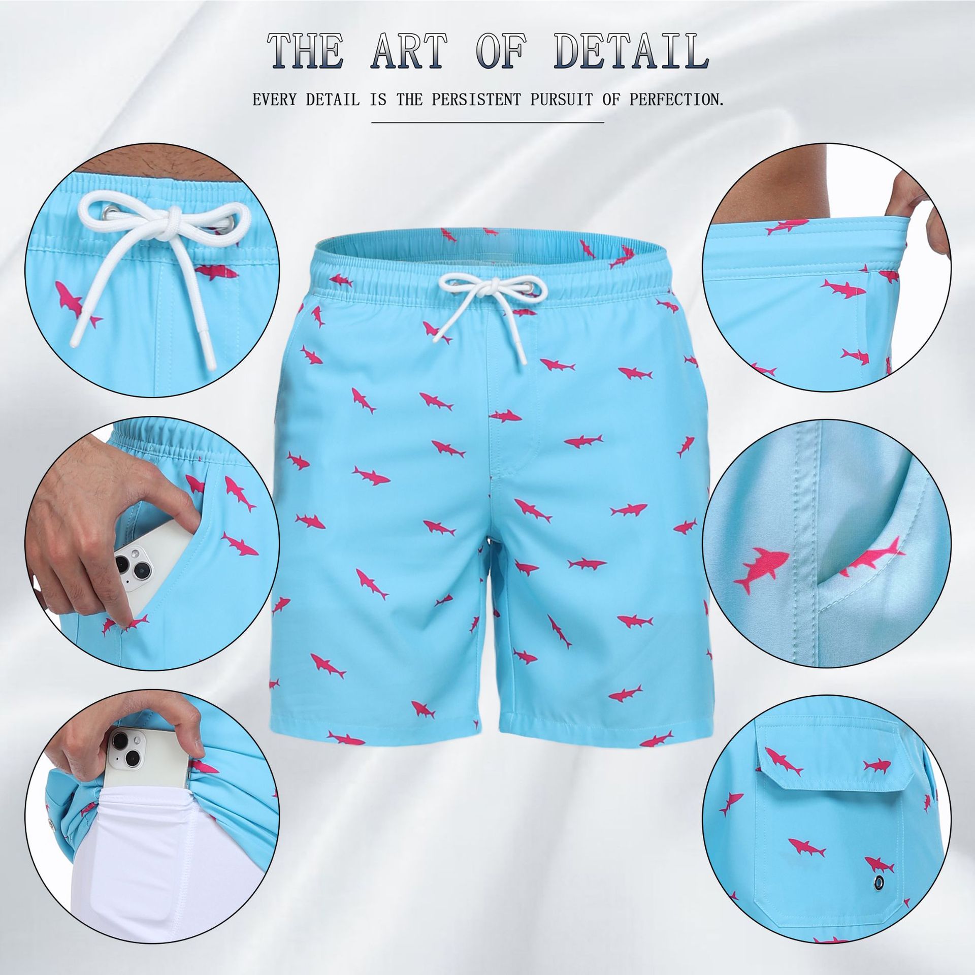 Celana Pendek Pria Motif Hiu 2 - Long Leg Trunk Men ulasan dan harga