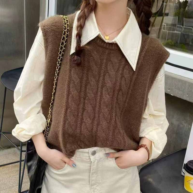 Rompi Rajut Wanita Kerah O Ter - Sleeveless Undershirt ulasan dan harga