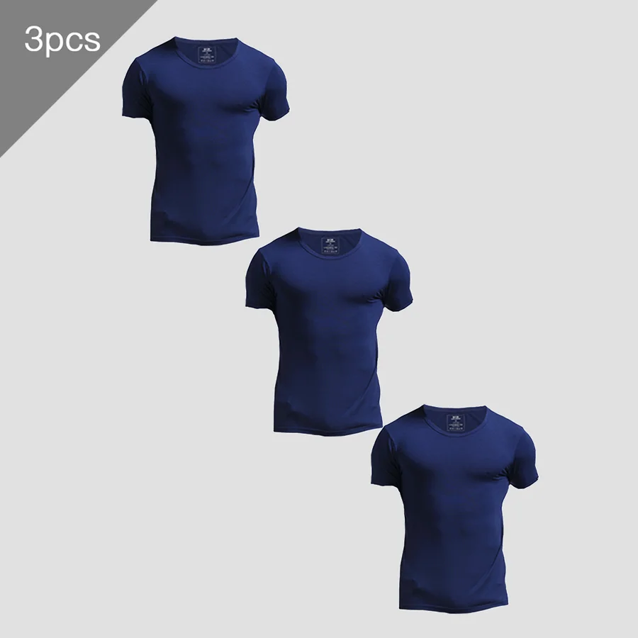 3PCS Kaos Lengan Pendek Musim  - Undershirt Crew Neck ulasan dan harga