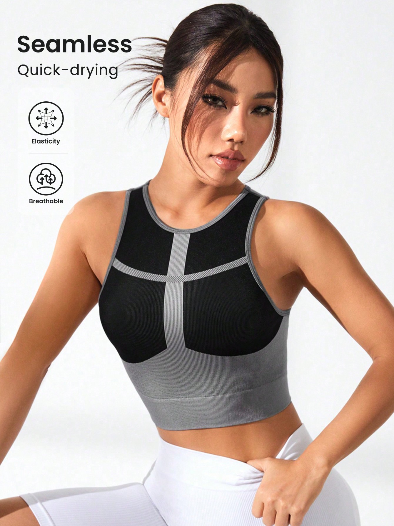 Tank top wanita warna blok, ra - Tank Top Ribbed ulasan dan harga