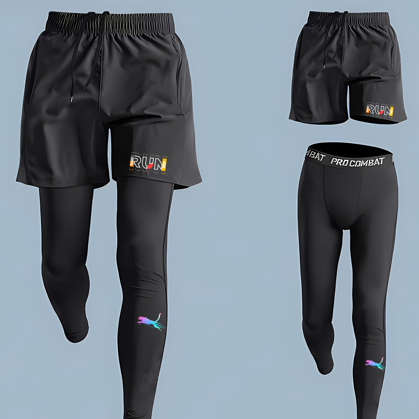 Set Lari Pria 2 Potong, Celana - Compression Shorts Athletes ulasan dan harga