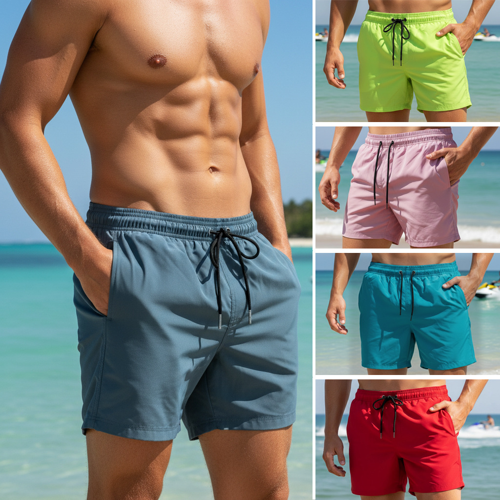 Celana Renang Pria Polos Musim - Trunk Breathable Men ulasan dan harga