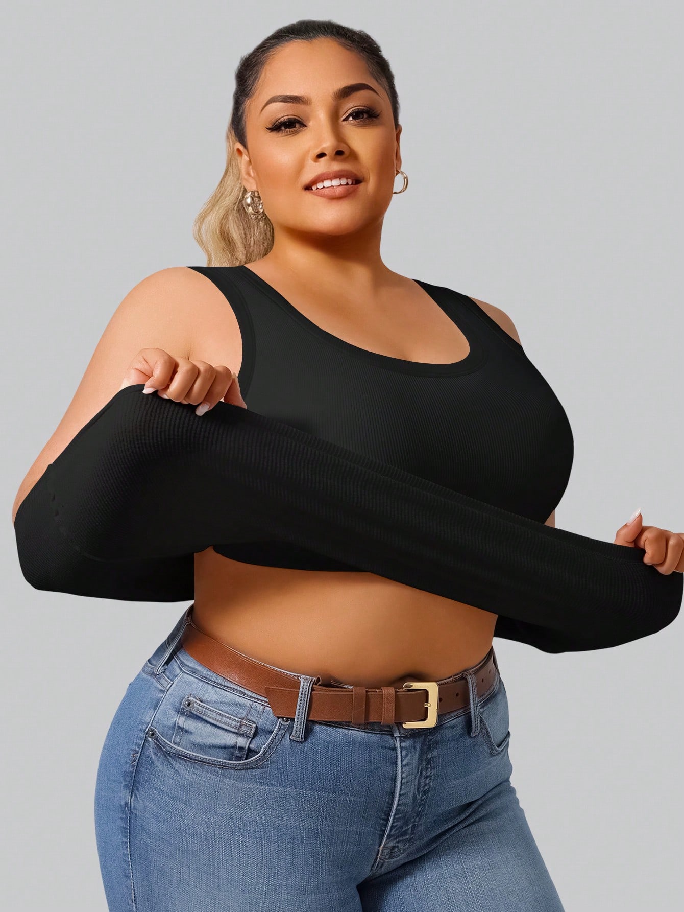 Tank Top Crop Ribbed High Stre - Tank Top Ribbed ulasan dan harga