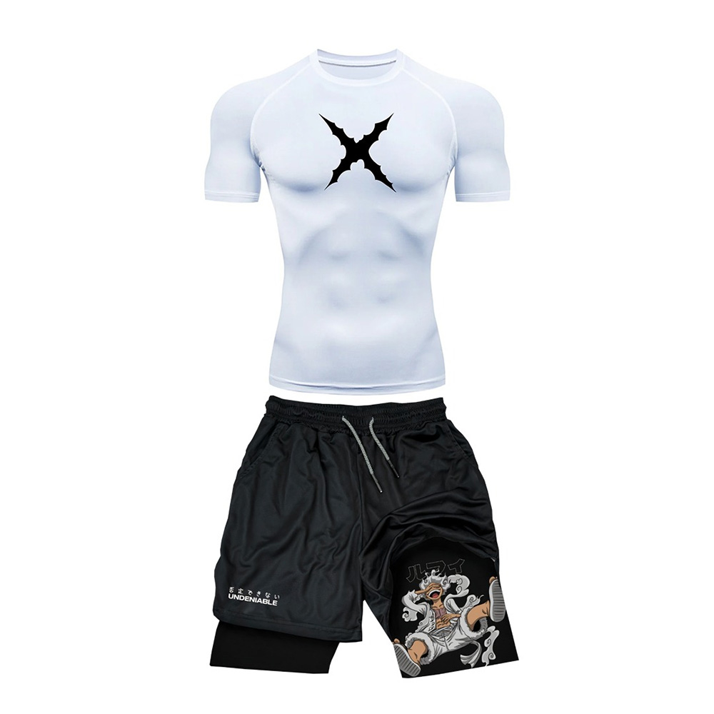 Set Kaos Olahraga ONE PIECE Lu - T Shirt Tight Fit ulasan dan harga